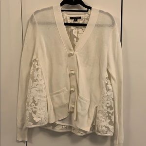 Pink Tartan sheer flocked back cardigan